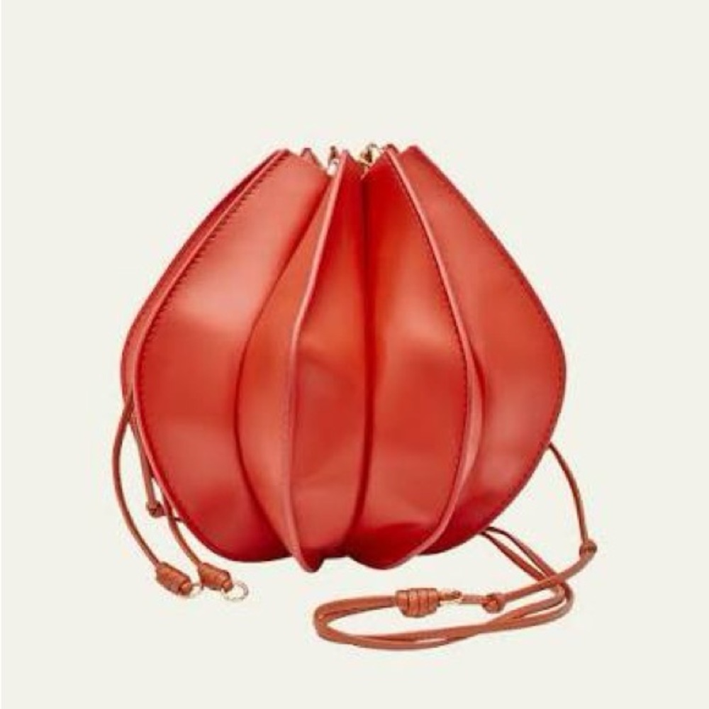 ULLA JOHNSON
Lotus Flower Leather Pochette Bucket Bag